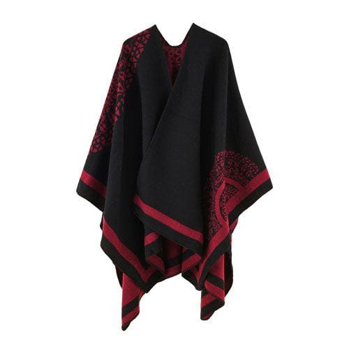 Karierter Winterponcho für Damen