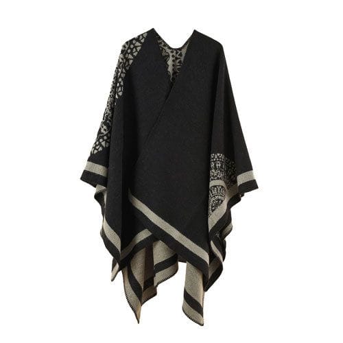 Karierter Winterponcho für Damen