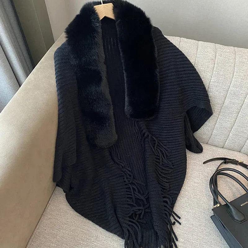 Poncho-Cardigan, dick gestrickt, vorne offen