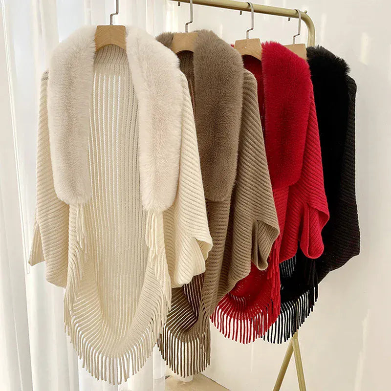 Poncho-Cardigan, dick gestrickt, vorne offen