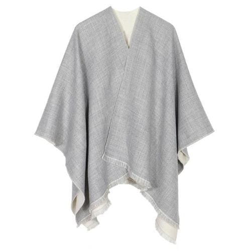 Zweifarbiger Damen-Poncho aus Kaschmir