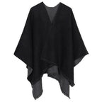 Zweifarbiger Damen-Poncho aus Kaschmir