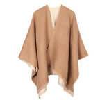 Zweifarbiger Damen-Poncho aus Kaschmir