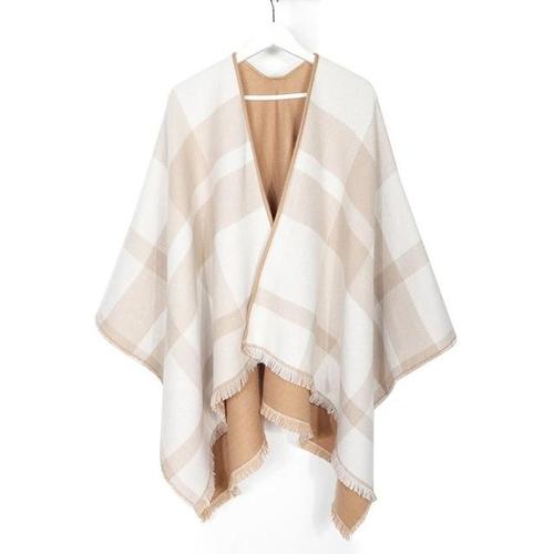Kaschmir-Damenponcho mit V-Ausschnitt
