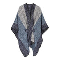 Damen-Poncho aus Kaschmir mit gestrickten Wollmotiven
