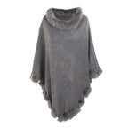Karierter Poncho für Damen, Kaschmir