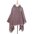 Langer melierter Damenponcho