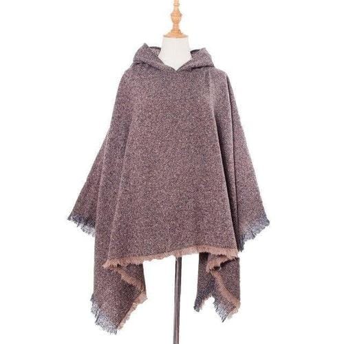 Langer melierter Damenponcho