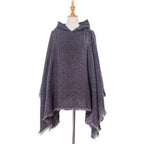 Langer melierter Damenponcho
