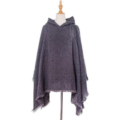 Langer melierter Damenponcho