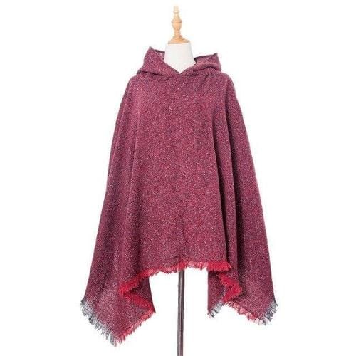 Langer melierter Damenponcho