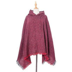 Langer melierter Damenponcho