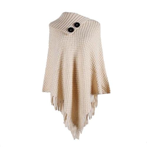 Poncho mit Knopfkragen