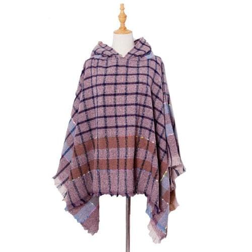 Sommerlicher Damenponcho mit Kapuze