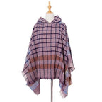 Sommerlicher Damenponcho mit Kapuze