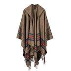 Ethnischer Damenponcho mit Kapuze