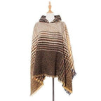 Fein gestreifter Damenponcho