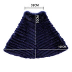 Kurzer Damenponcho mit Fell