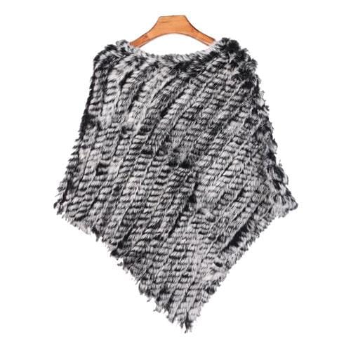 Gestreifter Pelz-Damenponcho