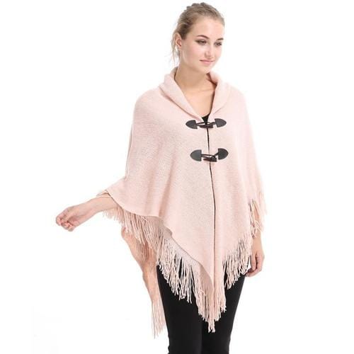Pullover-Poncho mit Fransen