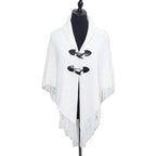 Pullover-Poncho mit Fransen