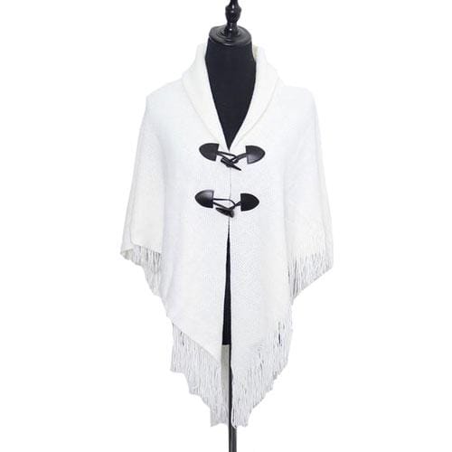 Pullover-Poncho mit Fransen