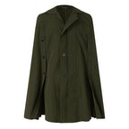 Langer Herrenponcho mit Knöpfen