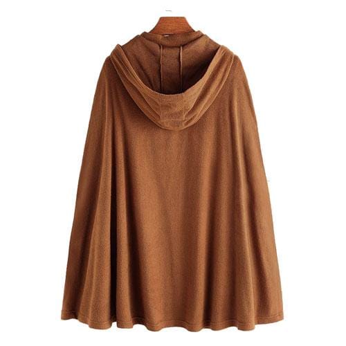 Langer Herrenponcho mit Kapuze