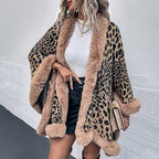 Poncho mit Pelzkragen