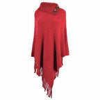 Poncho mit Knopfkragen