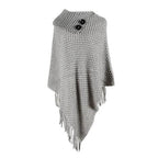 Poncho mit Knopfkragen