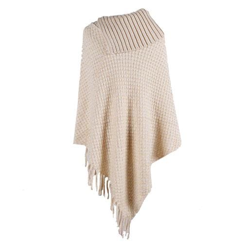 Poncho mit Knopfkragen