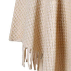 Poncho mit Knopfkragen
