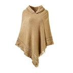 Winter-Damenponcho mit Kapuze