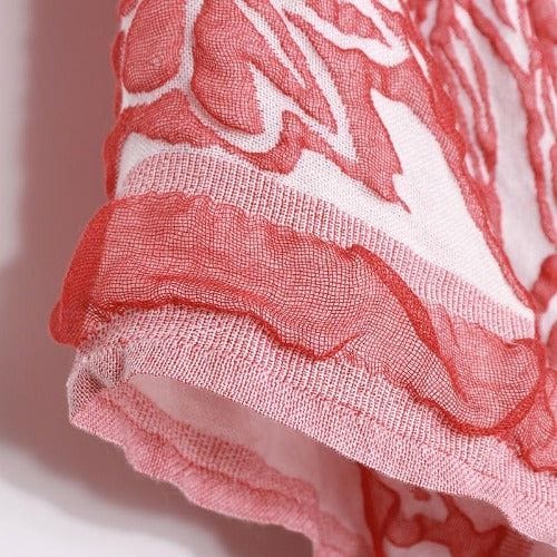 Geblümter Damen-Poncho aus Kaschmir