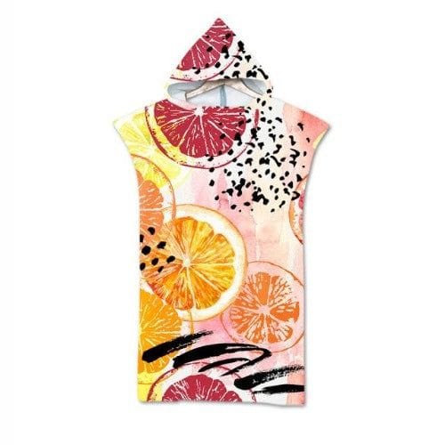 Bunter Strandponcho mit Kapuze