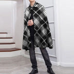 Karierter Winterponcho für Herren
