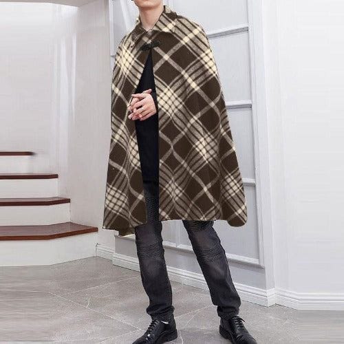 Karierter Winterponcho für Herren