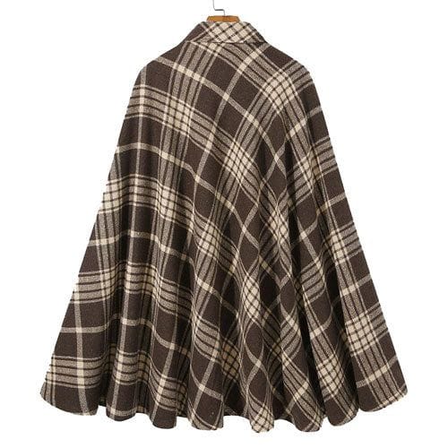 Karierter Winterponcho für Herren