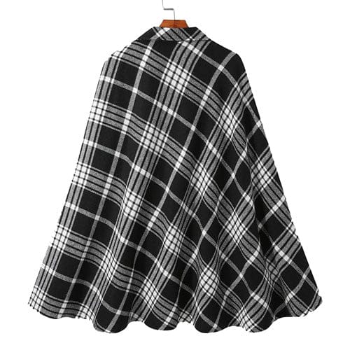 Karierter Winterponcho für Herren