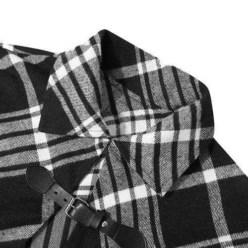 Karierter Winterponcho für Herren