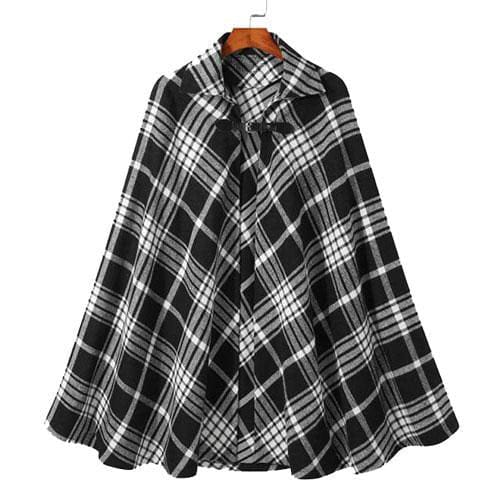 Karierter Winterponcho für Herren