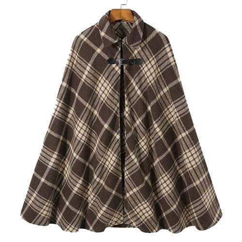 Karierter Winterponcho für Herren