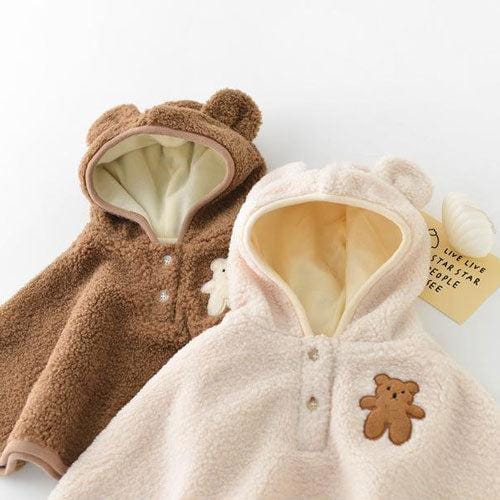 Babyponcho mit Bärenmotiv