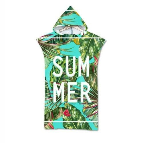 Sommerlicher Strandponcho mit Kapuze