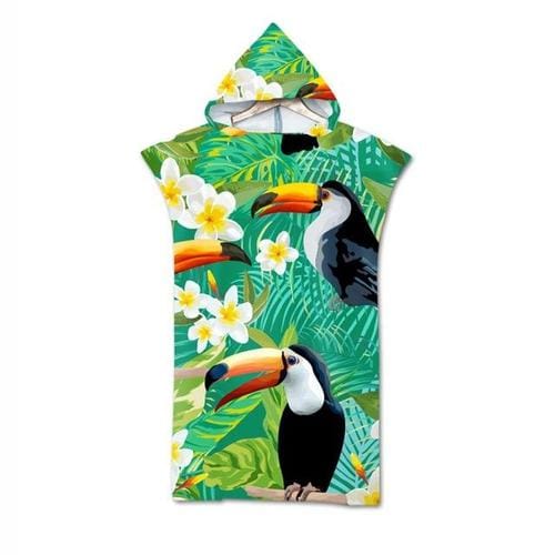 Surfponcho mit tropischen Blumen