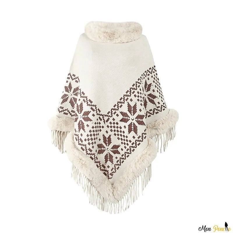 Pullover-Poncho mit Rollkragen