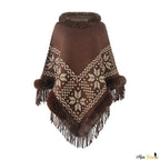 Pullover-Poncho mit Rollkragen