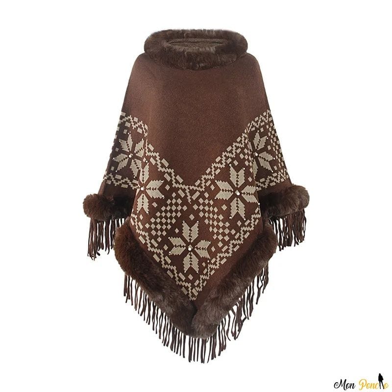 Pullover-Poncho mit Rollkragen