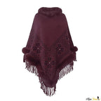 Pullover-Poncho mit Rollkragen